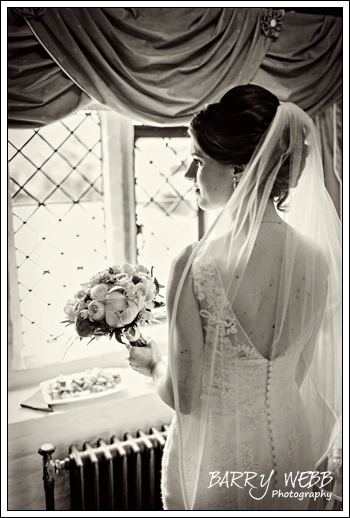 Bride looking out of the window