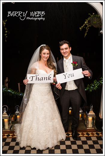 A big thank you from the Bride and Groom