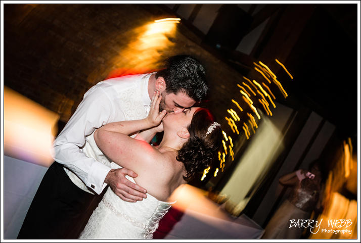 Bride and Groom Kiss on the dance floor