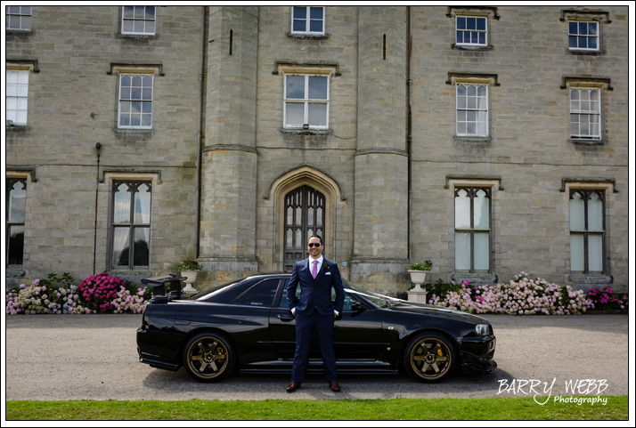 The Groom and his Skyline infront of Chiddingstone Castle