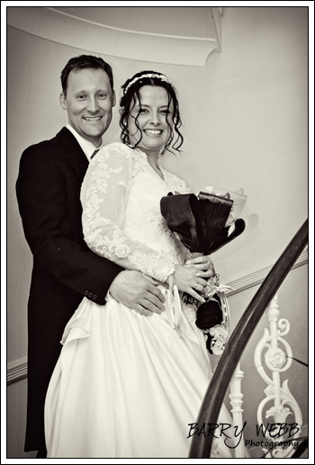 Bride and groom at Hadlow Manor Hotel in Kent