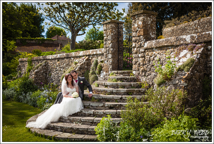 Posing on the steps at Lympne Castle in Kent