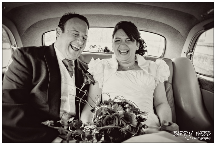 In car at Penshurst Place in Kent - Wedding Photography