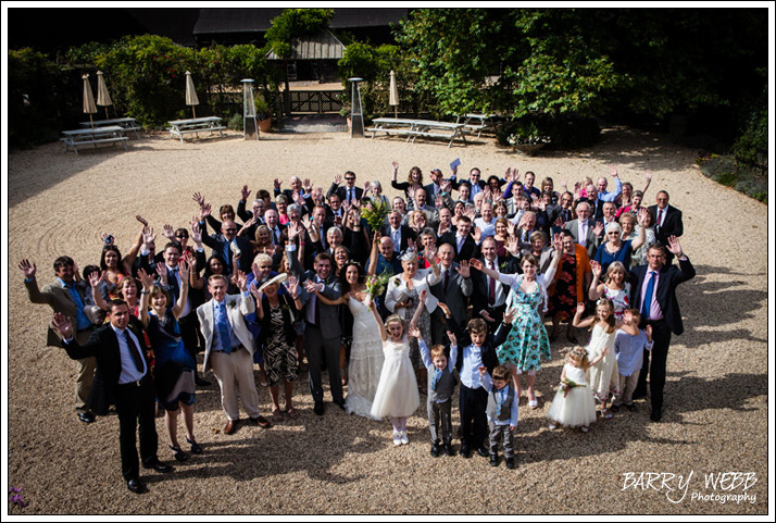 Everyone wave - South Farm in Hertfordshire - Wedding Photography