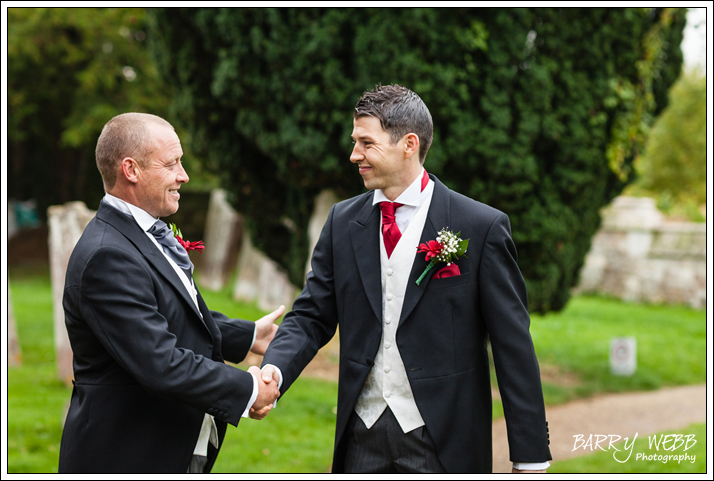 Groom with Best Man - Wedding at St Giles' Church in Shipboourne