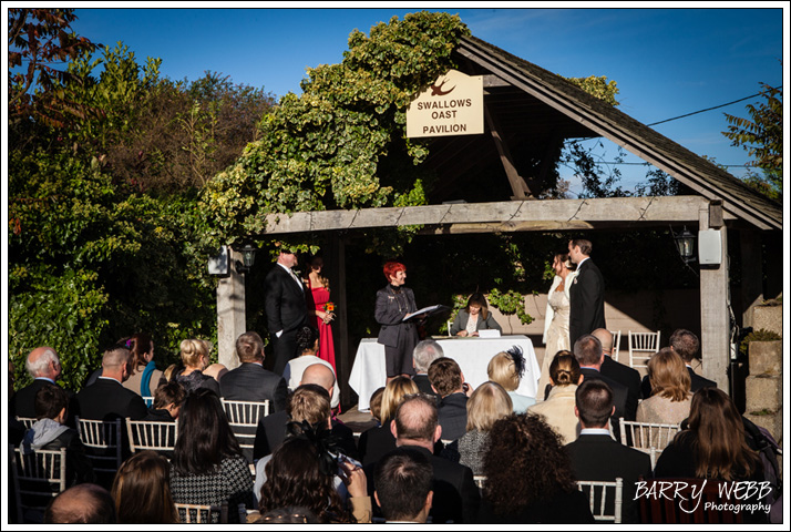 The ceremony at Swallows Oast in Ticehurst - Wedding Photography
