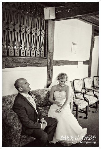 The Bride waiting nervously - Wedding at Archbishops Palace in Maidstone, Kent
