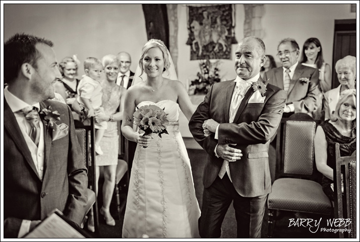 The bride enters - Wedding at Archbishops Palace in Maidstone, Kent